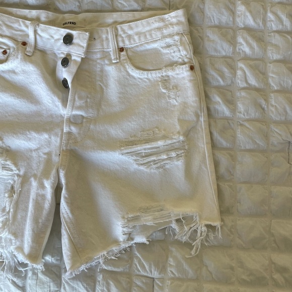 GRLFND white Jourdan denim cutoff shorts in tear it up - Picture 5 of 13